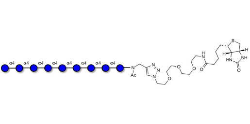 Maltononaose DP9 linked to biotin (Linker-BT A)