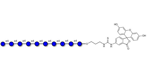 Maltodecaose DP10 linked to fluorescein (Linker-FLUO A)