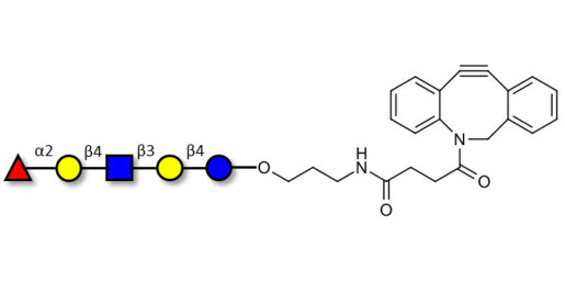 Blood group H antigen pentaose type 2 / Lacto-N-neofucopentaose I (LnNFP I) with DBCO (Linker-DBCO A)