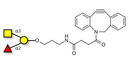 Blood group A antigen triose with DBCO (Linker-DBCO A)