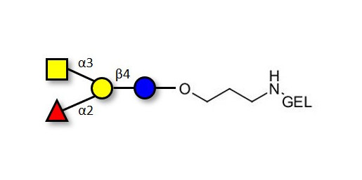 Blood group A antigen tetraose type 6 grafted on gel for affinity chromatography (Linker-GEL B)
