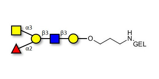 Blood group A antigen pentaose type 1 grafted on gel for affinity chromatography (Linker-GEL B)