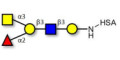 Blood group A antigen pentaose type 1 grafted on HSA