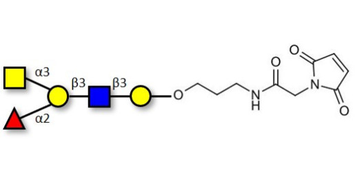 Blood group A antigen pentaose type 1 linked to maleimide (Linker-MAL A)