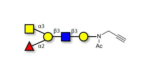 Blood group A antigen pentaose type 1 with terminal alkyne (Linker-CΞCH A)