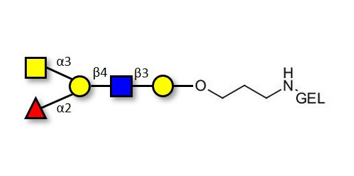 Blood group A antigen pentaose type 2 grafted on gel for affinity chromatography (Linker-GEL B)