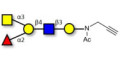Blood group A antigen pentaose type 2 with terminal alkyne (Linker-CΞCH A)