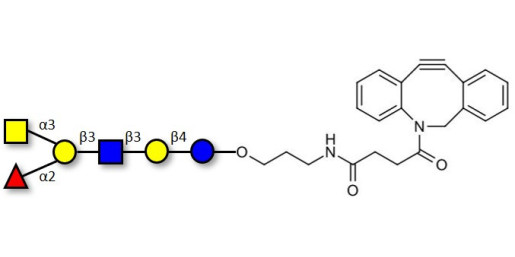 Blood group A antigen hexaose type 1 with DBCO (Linker-DBCO A)