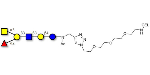 Blood group A antigen hexaose type 1 grafted on gel for affinity chromatography (Linker-GEL A)