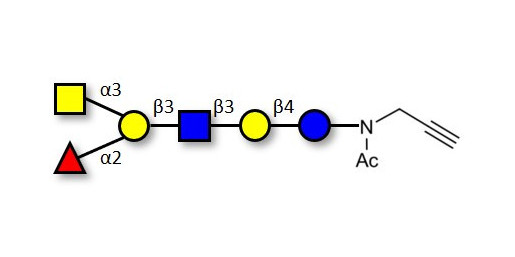 Blood group A antigen hexaose type 1 with terminal alkyne (Linker-CΞCH A) - GLY037-1-NPR
