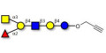 Blood group A antigen hexaose type 2 with terminal alkyne (Linker-CΞCH B)