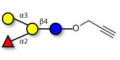 Blood group B antigen tetraose type 6 with terminal alkyne (Linker-CΞCH B)