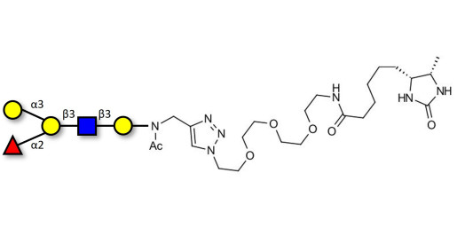Blood group B antigen pentaose type 1 linked to desthiobiotin (Linker-DBT-A)