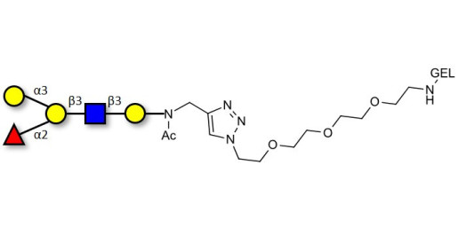 Blood group B antigen pentaose type 1 grafted on gel for affinity chromatography (Linker-GEL A)