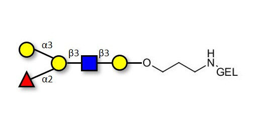 Blood group B antigen pentaose type 1 grafted on gel for affinity chromatography (Linker-GEL B)