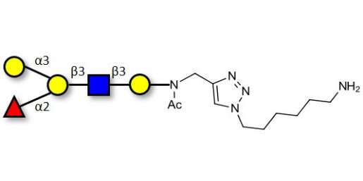 Blood group B antigen pentaose type 1 with free terminal amine (Linker-NH2 D)