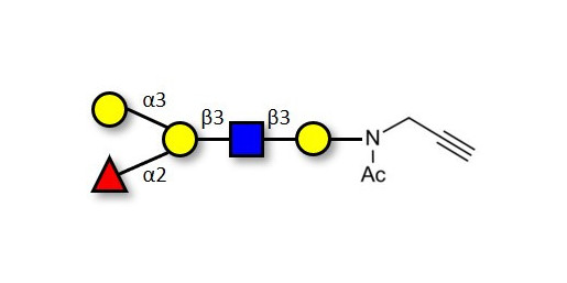 Blood group B antigen pentaose type 1 with terminal alkyne (Linker-CΞCH A)