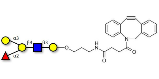 Blood group B antigen pentaose type 2 with DBCO (Linker-DBCO A)