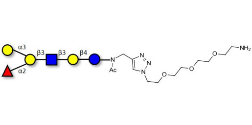 Blood group B antigen hexaose type 1 with free terminal amine (Linker-NH2 B) - GLY040-1-NAc-sp1-NH2