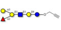 Blood group B antigen hexaose type 1 with terminal alkyne (Linker-CΞCH B)