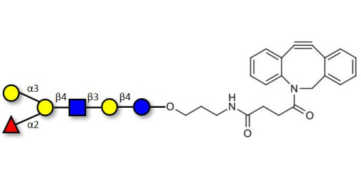 Blood group B antigen hexaose type 2 with DBCO (Linker-DBCO A)