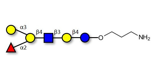 Blood group B antigen hexaose type 2 with free terminal amine (Linker-NH2 A)