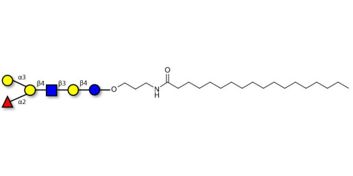 Blood group B antigen hexaose type 2 with stearic chain (Linker-STEA A)