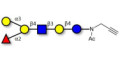 Blood group B antigen hexaose type 2 with terminal alkyne (Linker-CΞCH A)