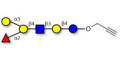 Blood group B antigen hexaose type 2 with terminal alkyne (Linker-CΞCH B)