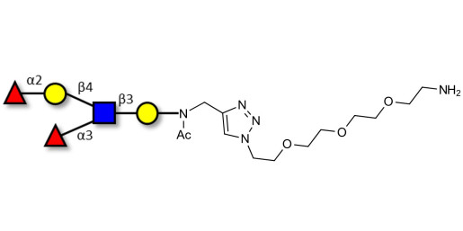 Lewis y (Ley) pentaose with free terminal amine (Linker-NH2 B) - GLY052-NAc-sp1-NH2