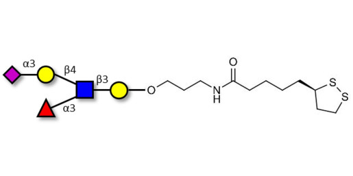 Sialyl Lewis x (sLex) pentaose with cyclic di-thiol (Linker-LIPO A)