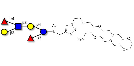 Lewis a (Lea) hexaose / Lacto-N-difucohexaose II (LNDFH II) with free terminal amine (Linker-NH2 C)