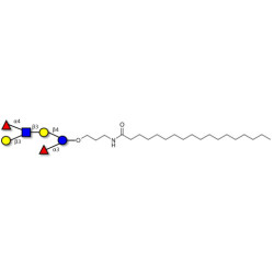 Lewis a (Lea) hexaose / Lacto-N-difucohexaose II (LNDFH II) with stearic chain (Linker-STEA A)