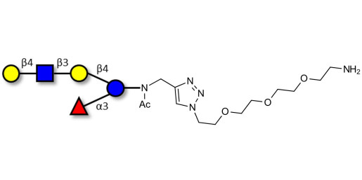 Lacto-N-fucopentaose VI (LNFP-VI) with free terminal amine (Linker-NH2 B)