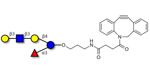 Lacto-N-fucopentaose V (LNFP V) with DBCO (Linker-DBCO A)