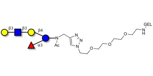 Lacto-N-fucopentaose V (LNFP V) grafted on gel for affinity chromatography (Linker-GEL A)