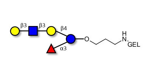 Lacto-N-fucopentaose V (LNFP V) grafted on gel for affinity chromatography (Linker-GEL B)