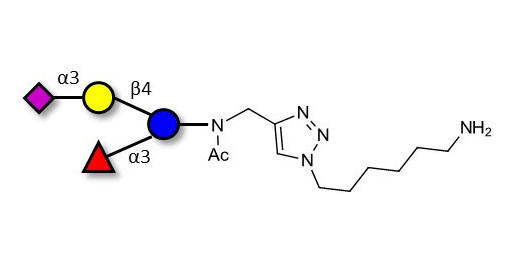 3’-Sialyl-3-Fucosyllactose with free terminal amine (Linker-NH2 D) - GLY063 ; F-SL