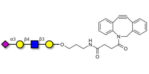 Sialylated tetraose type 2 with DBCO (Linker-DBCO A)