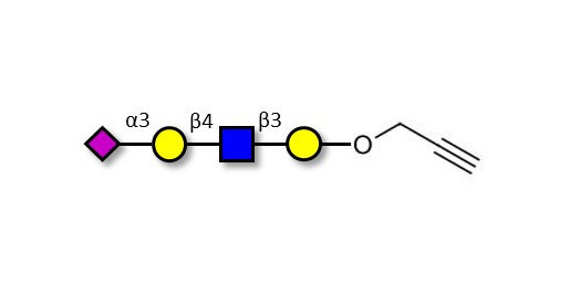 Sialylated tetraose type 2 with terminal alkyne (Linker-CΞCH B)