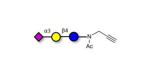 3'-Sialyllactose (3'-SL) / GM3 Ganglioside oligosaccharide with terminal alkyne (Linker-CΞCH A) - GLY090-NPR ; 3'SL; N-Acetylneuraminoyllactose; (2, 3')-a-Sialyllactose; 3'-a-Sialyllactose; a-Neu5Ac-(2-3)-/3-D. Gal-(1-4)-D-Glc; 3'-N-Acetylneuraminyl-D-lactose