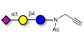 3'-Sialyllactose (3'-SL) / GM3 Ganglioside oligosaccharide with terminal alkyne (Linker-CΞCH A) - GLY090-NPR ; 3'SL; N-Acetylneuraminoyllactose; (2, 3')-a-Sialyllactose; 3'-a-Sialyllactose; a-Neu5Ac-(2-3)-/3-D. Gal-(1-4)-D-Glc; 3'-N-Acetylneuraminyl-D-lactose