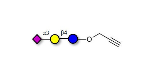3'-Sialyllactose (3'-SL) / GM3 Ganglioside oligosaccharide with terminal alkyne (Linker-CΞCH B) - 3'SL; N-Acetylneuraminoyllactose; (2, 3')-a-Sialyllactose; 3'-a-Sialyllactose; a-Neu5Ac-(2-3)-/3-D. Gal-(1-4)-D-Glc; 3'-N-Acetylneuraminyl-D-lactose