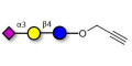 3'-Sialyllactose (3'-SL) / GM3 Ganglioside oligosaccharide with terminal alkyne (Linker-CΞCH B) - 3'SL; N-Acetylneuraminoyllactose; (2, 3')-a-Sialyllactose; 3'-a-Sialyllactose; a-Neu5Ac-(2-3)-/3-D. Gal-(1-4)-D-Glc; 3'-N-Acetylneuraminyl-D-lactose