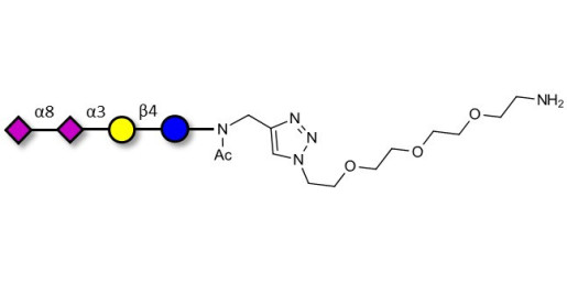 GD3 Ganglioside oligosaccharide / Disialyl lactose (DSL) with free terminal amine (Linker-NH2 B) - GLY091-NAc-sp1-NH2 ; Disialyl lactose ;DS-L