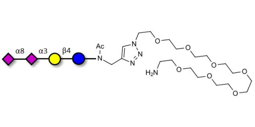 GD3 Ganglioside oligosaccharide / Disialyl lactose (DSL) with free terminal amine (Linker-NH2 C) - Disialyl lactose ;DS-L