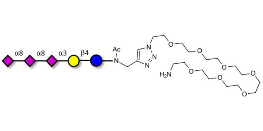 GT3 Ganglioside oligosaccharide with free terminal amine (Linker-NH2 C) - Trisialyl lactose 