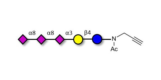 GT3 Ganglioside oligosaccharide with terminal alkyne (Linker-CΞCH A) - GLY092-NPR ; Trisialyl lactose 