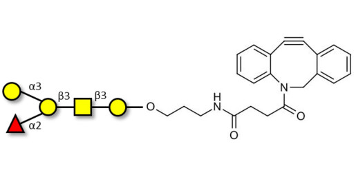 Blood group B antigen pentaose type 4 with DBCO (Linker-DBCO A)