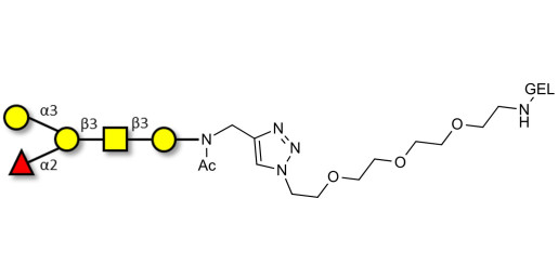 Blood group B antigen pentaose type 4 grafted on gel for affinity chromatography (Linker-GEL A)